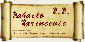 Mahailo Marinčević vizit kartica